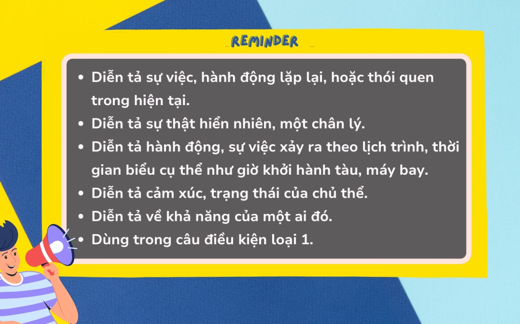 Cách sử dụng thì hiện tại đơn